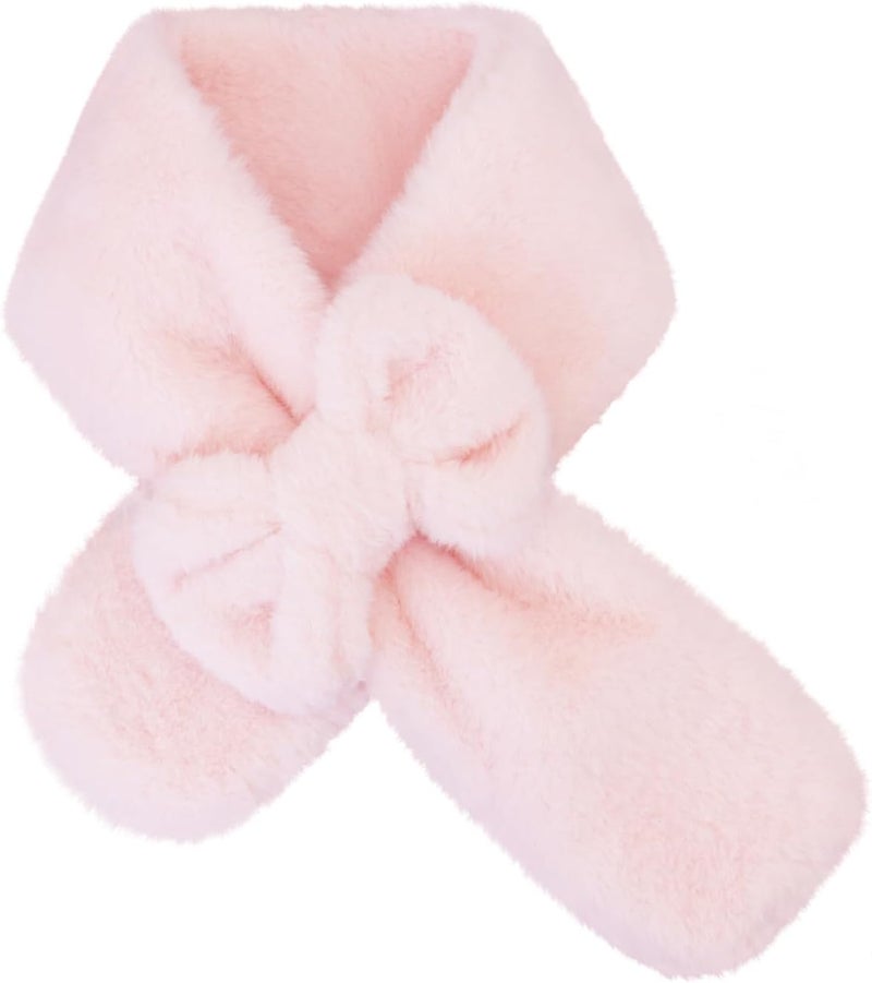 YATANAM Girls Scarf Fuzzy Fleece Kids Scarves Winter Warm Scarf Toddler Adjustable Soft Neck Warmer - Image 1